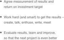 Agree measurement of results and